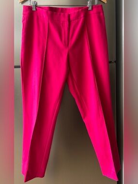 Anne Klein Hot Pink Ankle Pants Cotton Stretch Size 12